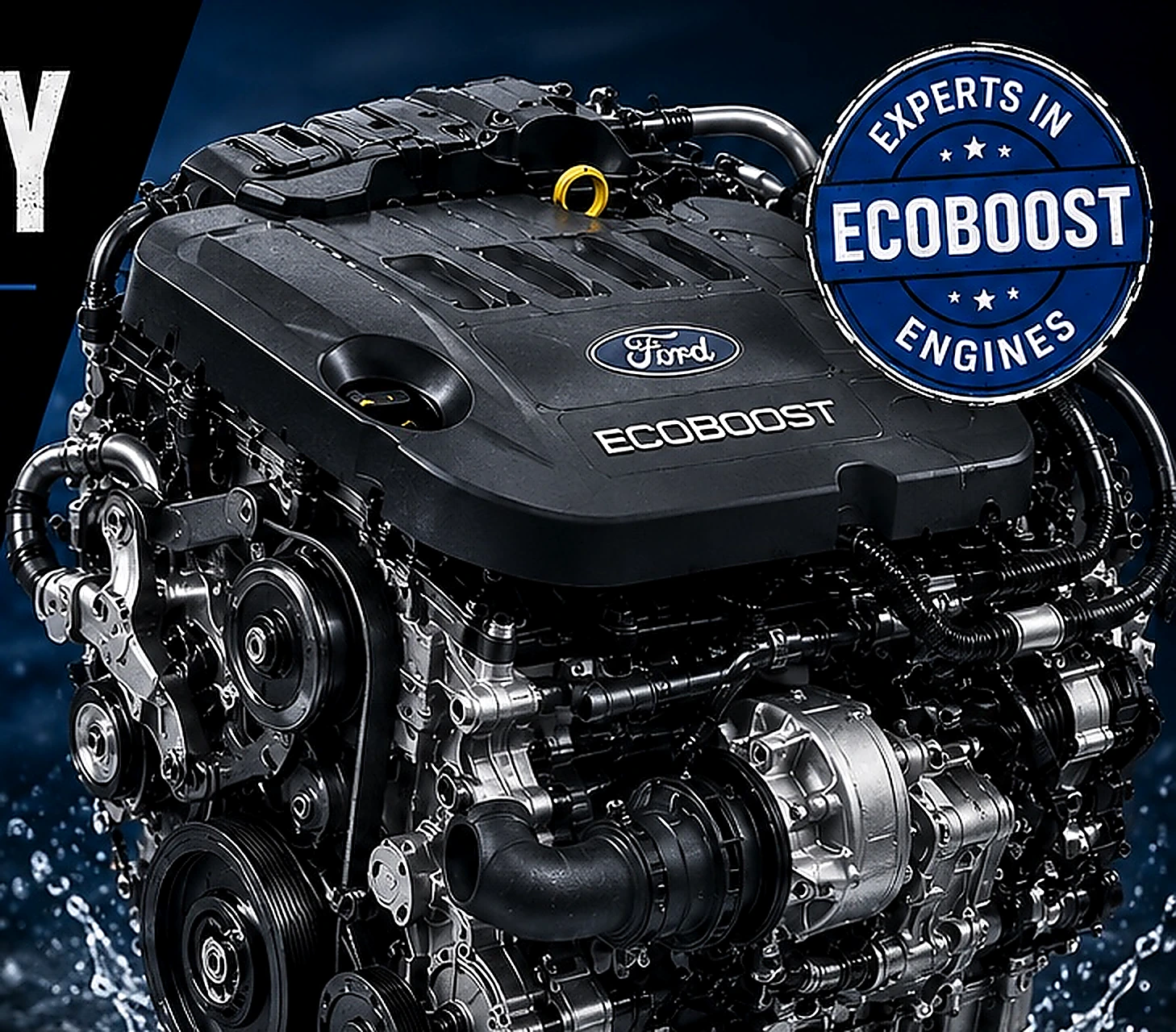 Ford EcoBoost engine prepared for professional rebuild